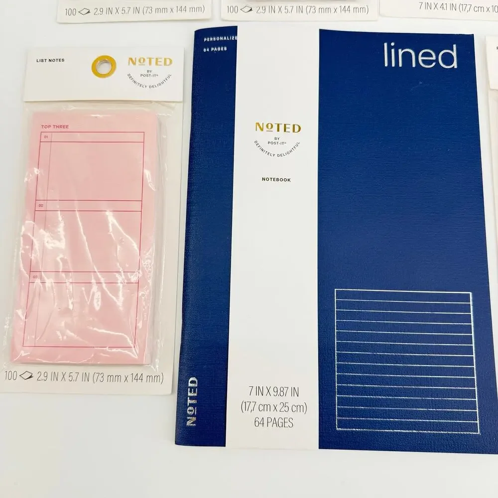 Teacher Post-it Noted Stationery Set Notebook Clipboard Memo Pads 8 Piece NWT
